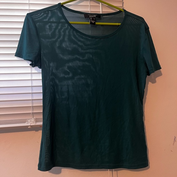 Mesh Sheer Top Deep Sea/Forest Green - Picture 4 of 8